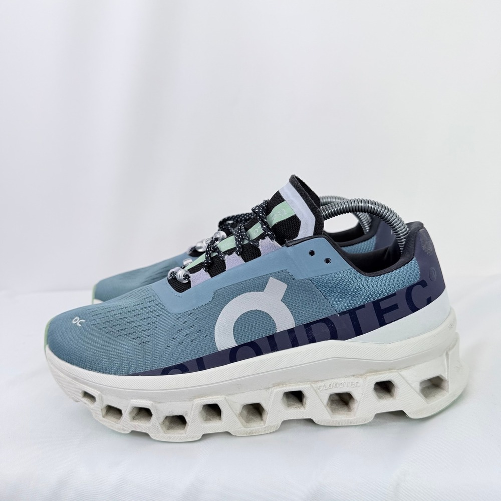 On Cloudmonster Women Slate Blue Lavender Running Shoes Sneakers Size 9.5 - Picture 7 of 9